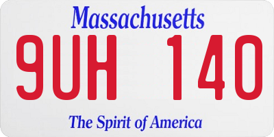 MA license plate 9UH140