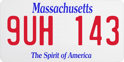 MA license plate 9UH143