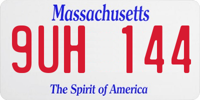 MA license plate 9UH144