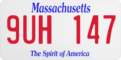 MA license plate 9UH147