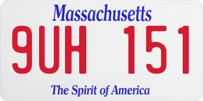 MA license plate 9UH151