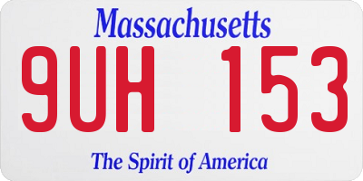MA license plate 9UH153