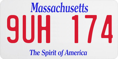 MA license plate 9UH174