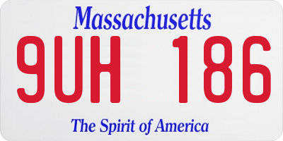 MA license plate 9UH186