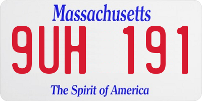 MA license plate 9UH191