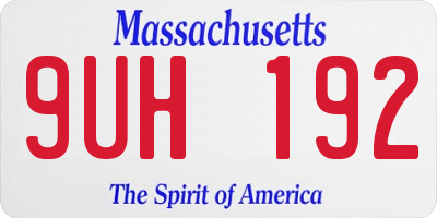 MA license plate 9UH192