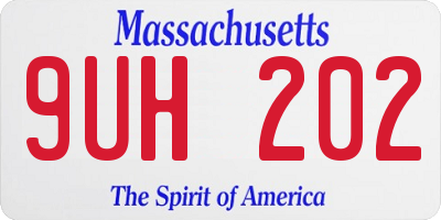 MA license plate 9UH202