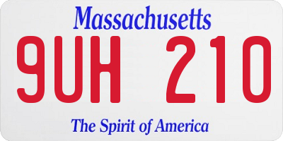MA license plate 9UH210