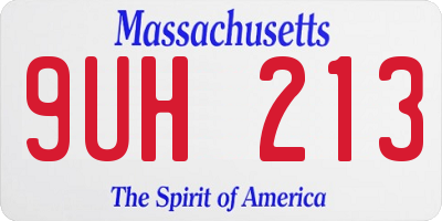 MA license plate 9UH213