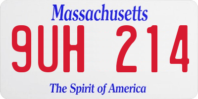 MA license plate 9UH214