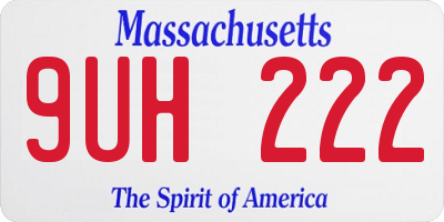 MA license plate 9UH222