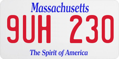MA license plate 9UH230