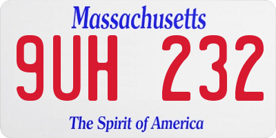 MA license plate 9UH232