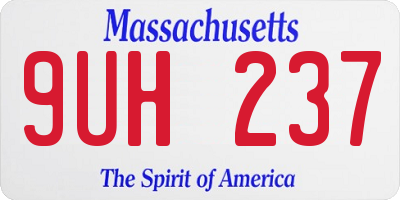 MA license plate 9UH237