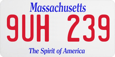 MA license plate 9UH239