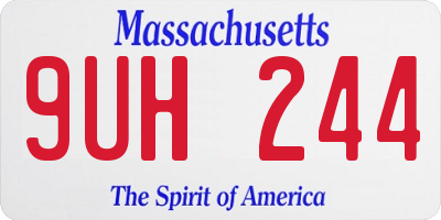 MA license plate 9UH244