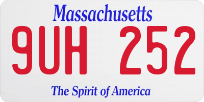 MA license plate 9UH252