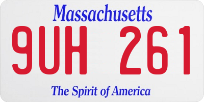 MA license plate 9UH261