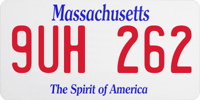 MA license plate 9UH262
