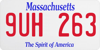 MA license plate 9UH263
