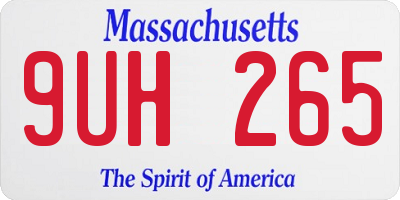 MA license plate 9UH265