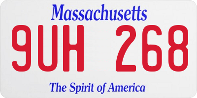 MA license plate 9UH268
