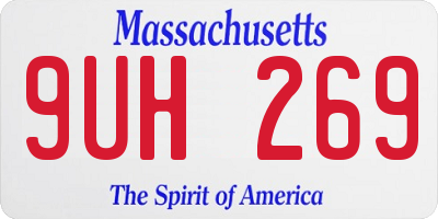 MA license plate 9UH269