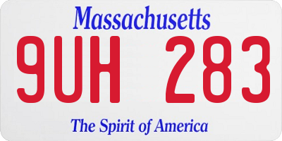 MA license plate 9UH283