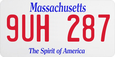 MA license plate 9UH287
