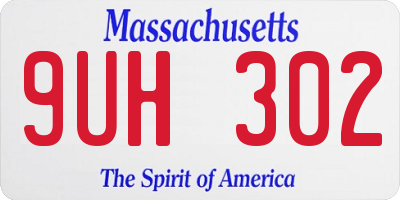 MA license plate 9UH302