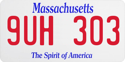MA license plate 9UH303