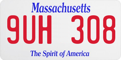 MA license plate 9UH308