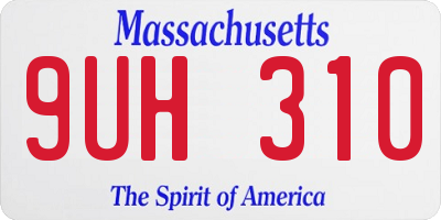 MA license plate 9UH310