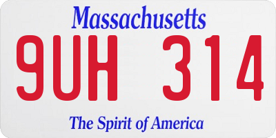 MA license plate 9UH314