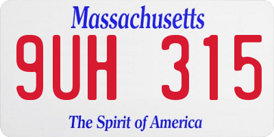 MA license plate 9UH315