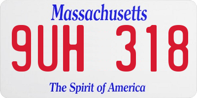MA license plate 9UH318