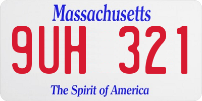MA license plate 9UH321