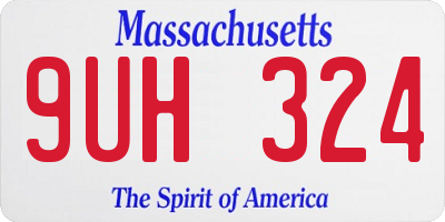 MA license plate 9UH324