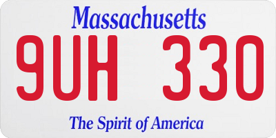 MA license plate 9UH330