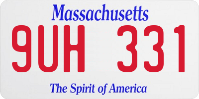 MA license plate 9UH331