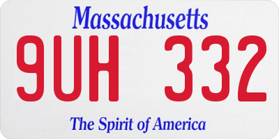 MA license plate 9UH332