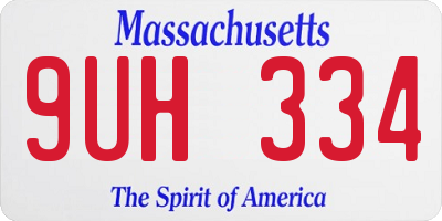 MA license plate 9UH334