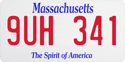 MA license plate 9UH341