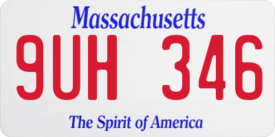 MA license plate 9UH346