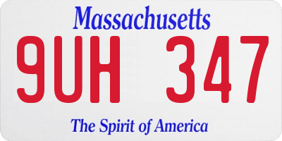 MA license plate 9UH347