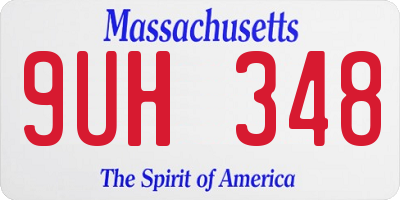 MA license plate 9UH348