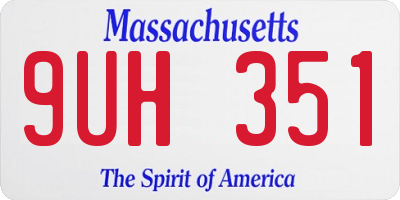 MA license plate 9UH351