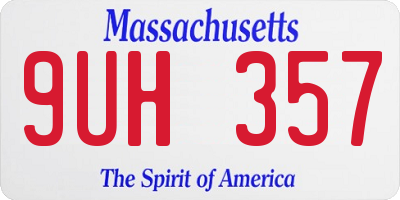 MA license plate 9UH357