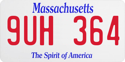 MA license plate 9UH364