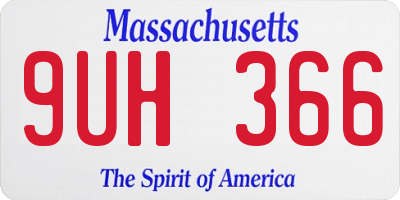 MA license plate 9UH366